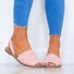 JFN  Summer Women Flip FlopArtificial Suede Peep Plus Size Toe Slip on Sandals